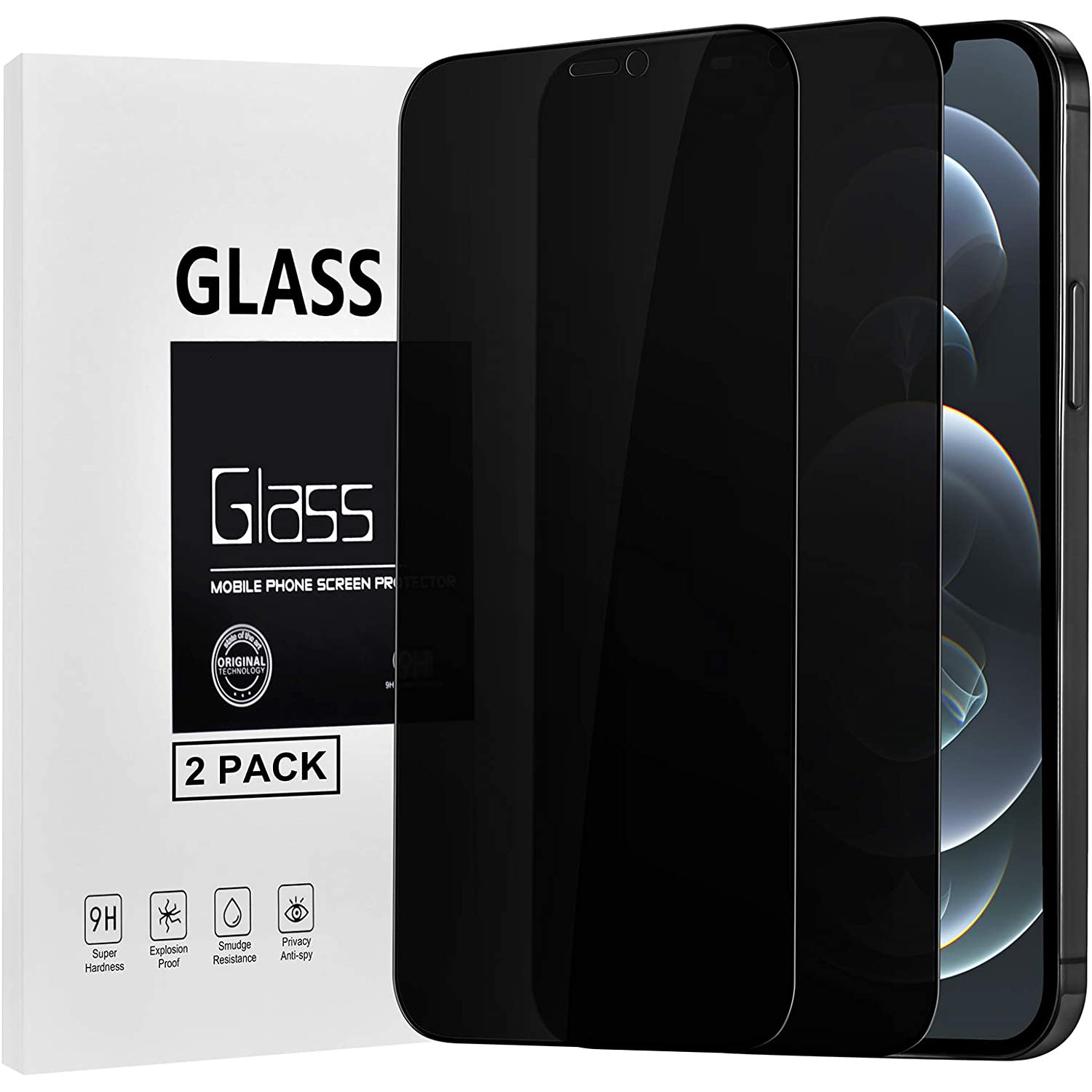 Privacy Filter 2Pack - [2 Pack] Privacy Filter Tempered Glass