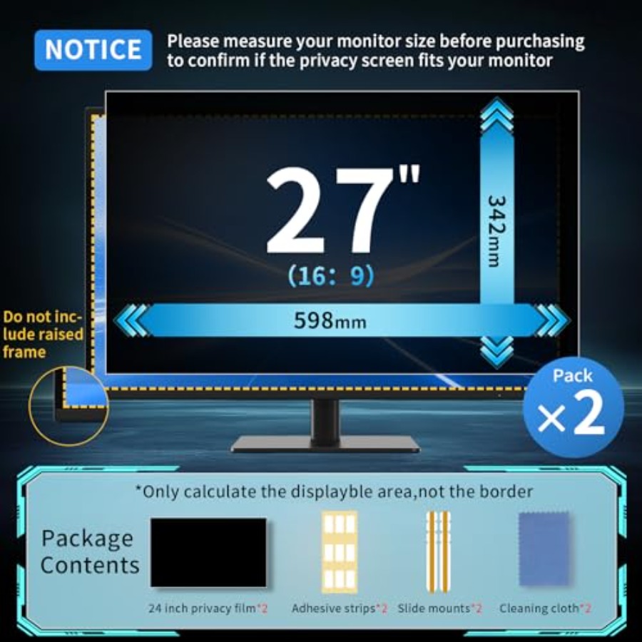 2 Pack 27 Inch Curved Computer - Privacy Filter 2Pack avaliação e preço
