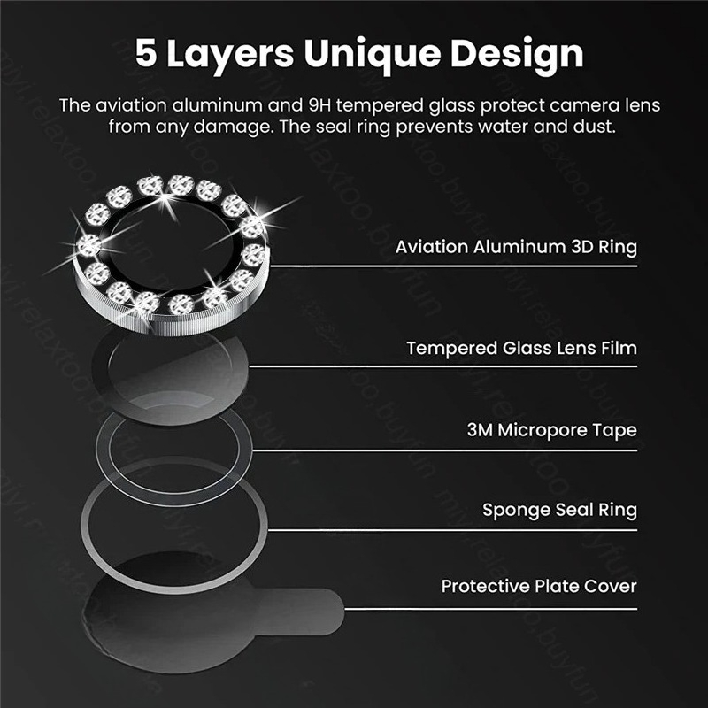 3D Sparkling Rhinestone 9H Len - Tempered Glass Screen 9H avaliação e preço