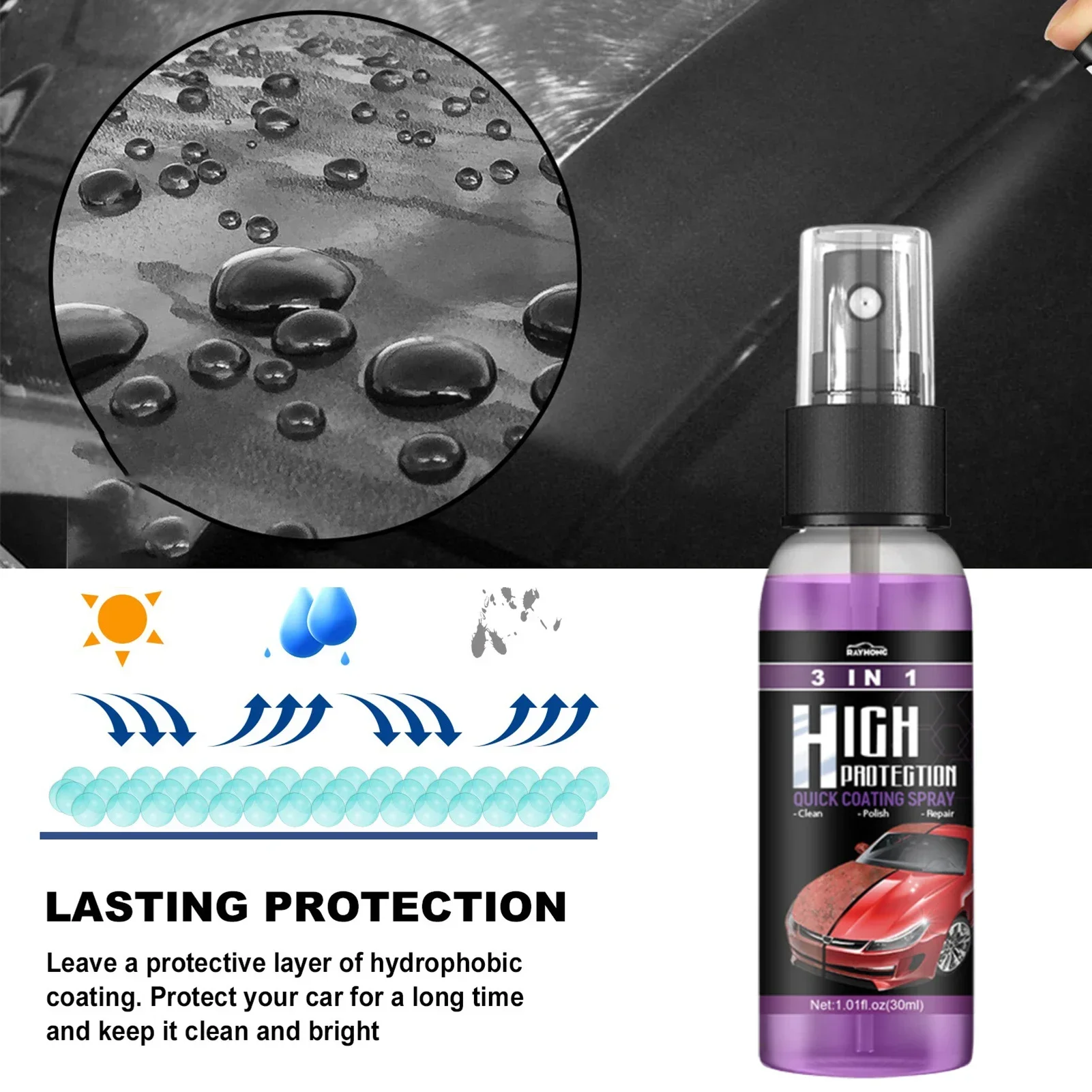 3 in 1 Car Ceramic Liquid Coat - Nano Liquid Coating avaliação e preço