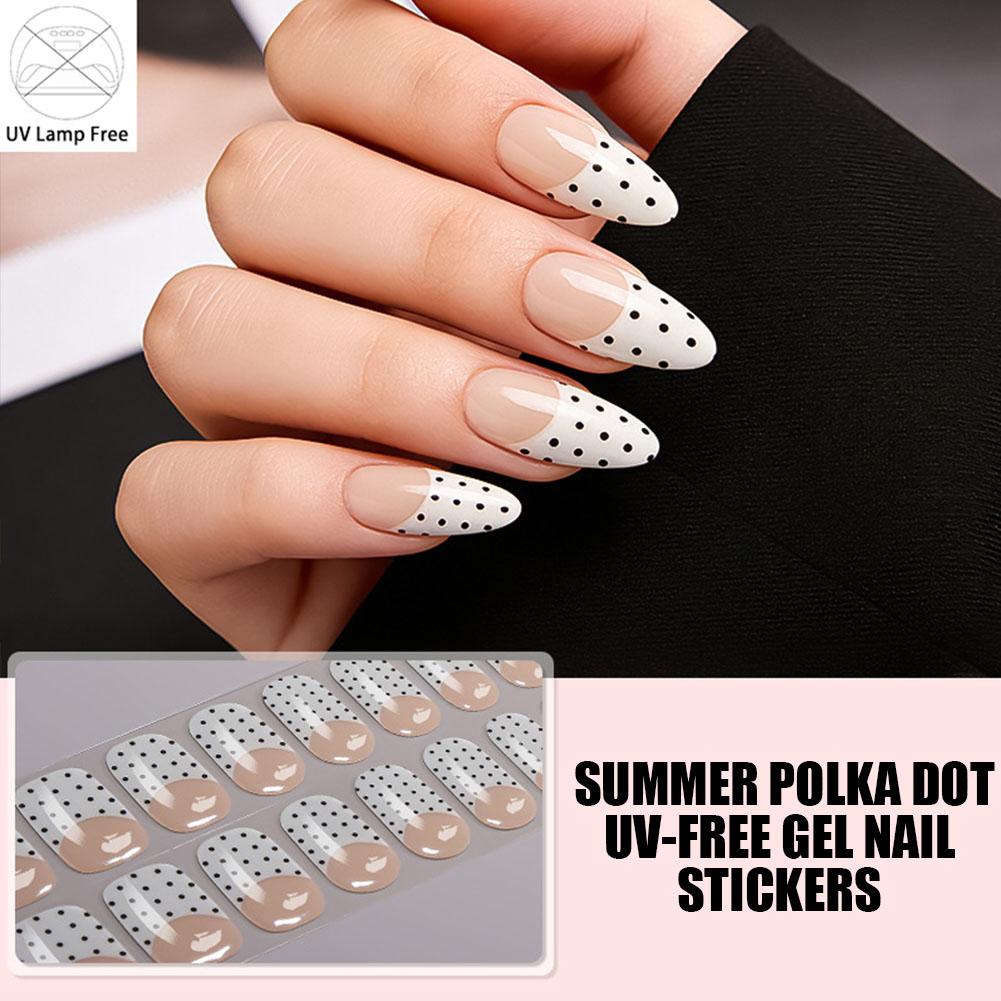 Polka Dot Gel Nail Strips Full - Full Cover Adhesive avaliação e preço