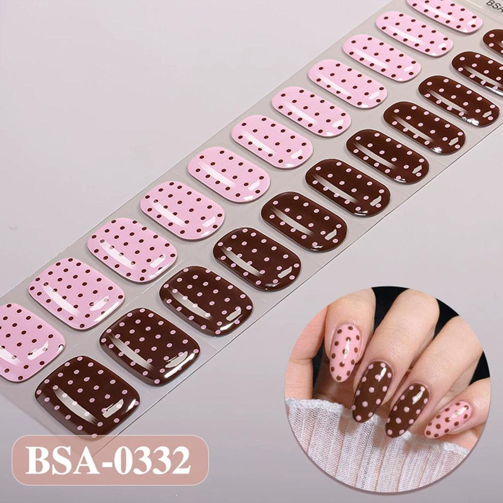 Polka Dot Gel Nail Strips Full - Full Cover Adhesive avaliação e preço