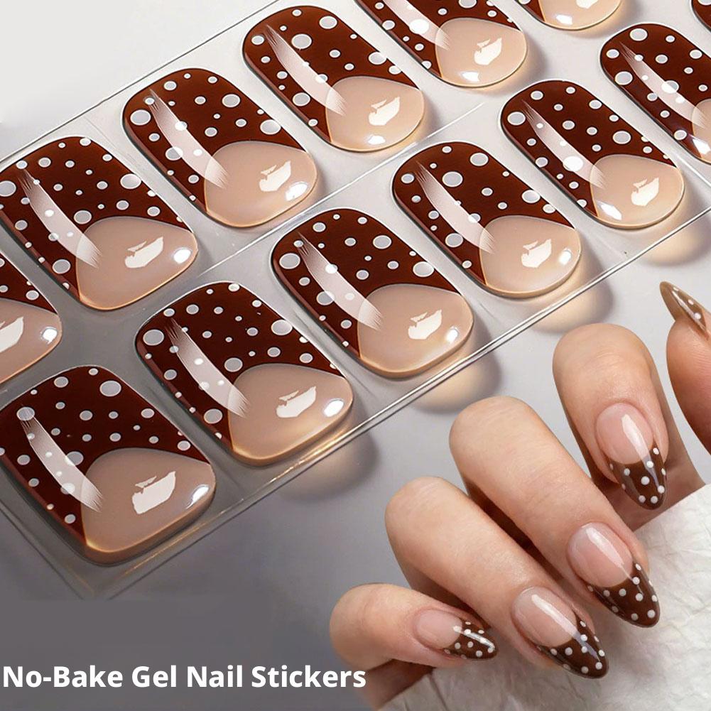 Polka Dot Gel Nail Strips Full - Full Cover Adhesive avaliação e preço